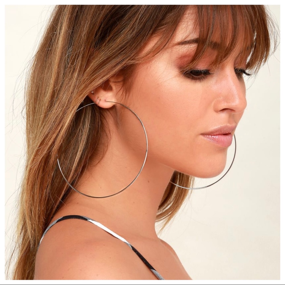 Fabulous Large Silver Hoop earrings